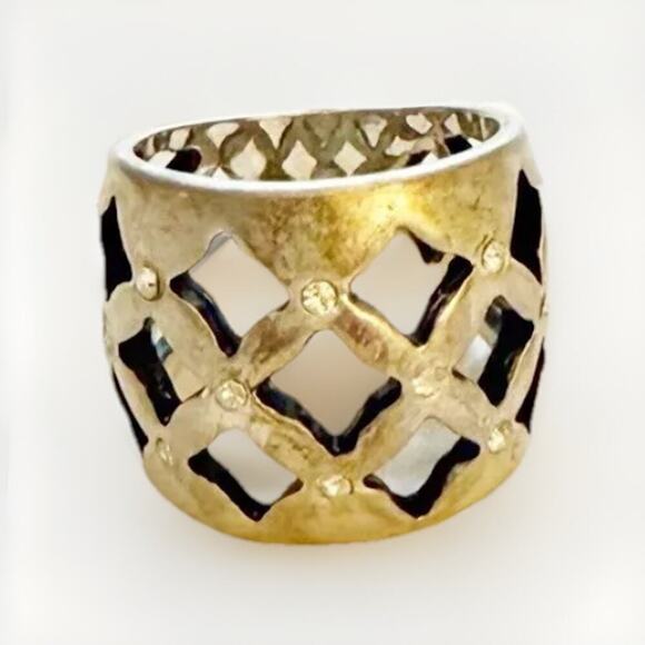 Premier Designs Ring Size 5 Antiqued Matte Silver Boho Artsy Chunky Bohemian - Picture 1 of 10